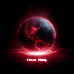 Poster - Glowing 3D Earth Heat Map