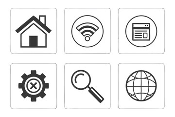 Poster - Collection of website and technology icons for digital interface design and applications