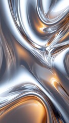 Poster - Metallic surface smooth with undulating texture, gleaming under warm illumination, radiating sophisticated luxury