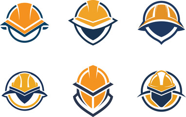versatile construction helmet logo designs perfect for branding, corporate identity, and website use