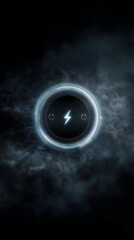 Poster - Symbolic circular power interface with lightning bolt icon