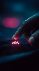Poster - Hand controlling a digital interface with  Linking  text