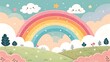 © Shahriar507 - Abstract kawaii Colorful Sky rainbow background. Soft gradient pastel Comic graphic. Concept for children