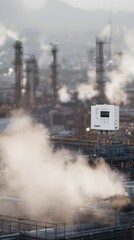 Poster - Factory safety panel interface near high temperature industrial zone