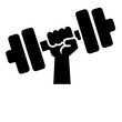 © MD - Strong hand lifting heavy dumbbell fitness icon