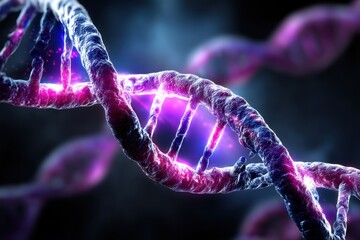 Poster - Exploring the structure and beauty of DNA in a vibrant digital representation