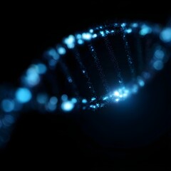 Poster - Abstract DNA helix spinning in mesmerizing blue light