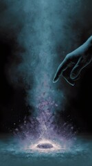 Poster - Atomic breakdown touched by fingertip