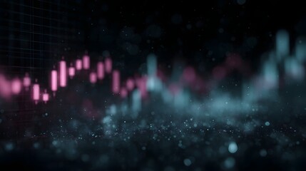 Poster - Holographic dashboard of glowing global index charts