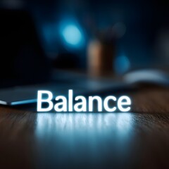 Poster - Glowing digital banking dashboard displaying the word  Balance