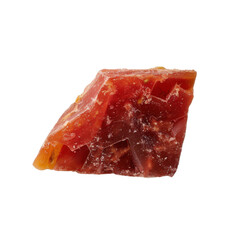Poster - Vibrant red mineral specimen with glossy surface, showcasing intricate crystal formations and natural textures. This unique piece is perfect for collectors and enthusiasts of geological wonders