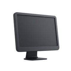 Poster - Black Minimalist Computer Monitor Isolated on White Background for Modern Workspace and Technology Concept Transparent background or png