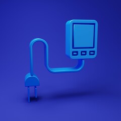Poster - Blue Sensor icon isolated on blue background. Minimalism concept. 3D render illustration