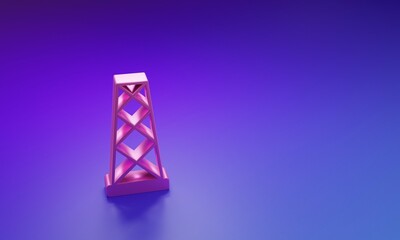 Poster - Pink Antenna icon isolated on purple-blue background. Radio antenna wireless. Technology and network signal radio antenna. Minimalism concept. 3D render illustration