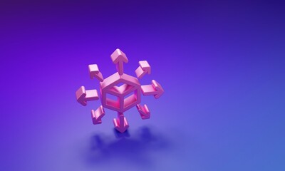 Aufkleber - Pink Distribution icon isolated on purple-blue background. Content distribution concept. Minimalism concept. 3D render illustration