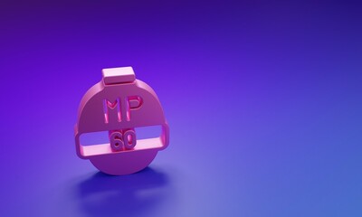 Poster - Pink Video game bar icon isolated on purple-blue background. Minimalism concept. 3D render illustration