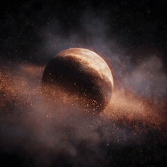 Poster - Otherworldly alien planet forming from swirling light particles
