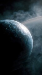 Poster - A crystalline planet with swirling atmospheric rings