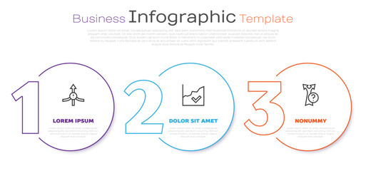 Poster - Set line Arrow, Financial growth increase and . Business infographic template. Vector