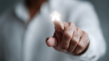 Poster - A hand gesturing towards a transparent virtual interface