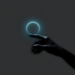 Poster - Hand hovering under a digital home UI ring
