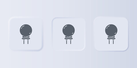 Fototapete - Grey Light emitting diode icon isolated on grey background. Semiconductor diode electrical component. Set icons in square buttons. Vector