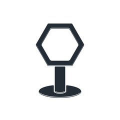 Poster - Black Road traffic sign. Signpost icon isolated on white background. Pointer symbol. Isolated street information sign. Direction sign. Vector