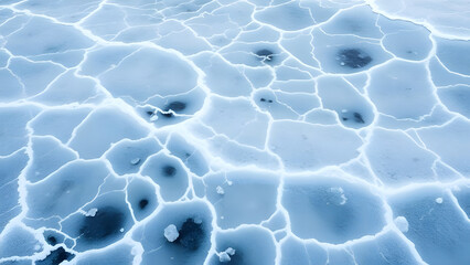 Poster - Abstract Ice Texture Cold, Fractured, Blue Ice Surface Background