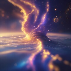 Wall Mural - abstract background with stars and clouds