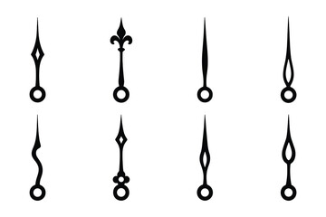 Poster - Elegant clock hands vector set for timepiece design on white background.