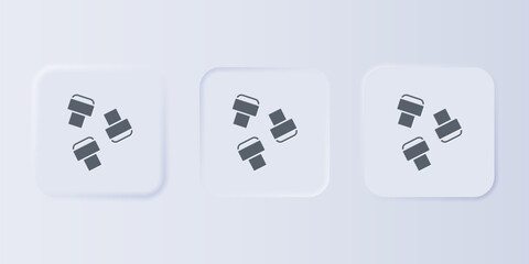 Aufkleber - Grey Marker pen attachment icon isolated on grey background. Set icons in square buttons. Vector