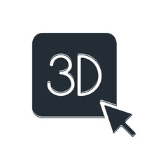 Fototapete - Black 3D printer icon isolated on white background. 3d printing. Vector