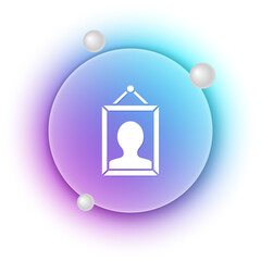 Poster - White Picture icon isolated on white background. Blue and purple gradient circle background. Vector