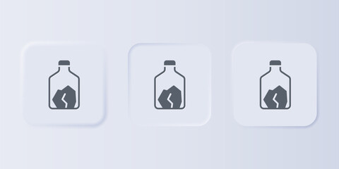 Poster - Grey Ore mining icon isolated on grey background. Set icons in square buttons. Vector