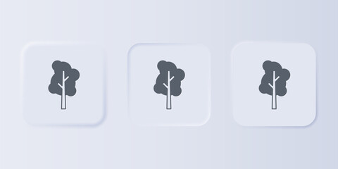 Poster - Grey Tree icon isolated on grey background. Forest symbol. Set icons in square buttons. Vector