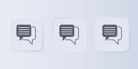 Aufkleber - Grey Speech bubble chat icon isolated on grey background. Message icon. Communication or comment chat symbol. Set icons in square buttons. Vector