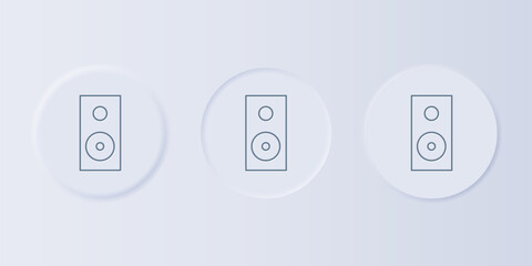 Poster - Grey Stereo speaker icon isolated on grey background. Sound system speakers. Music icon. Musical column speaker bass equipment. Set icons in square buttons. Vector
