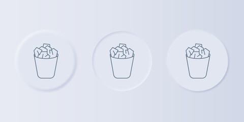 Fototapete - Grey Full trash can icon isolated on grey background. Garbage bin sign. Recycle basket icon. Office trash icon. Set icons in square buttons. Vector