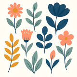 diffrent flowers vector illustration