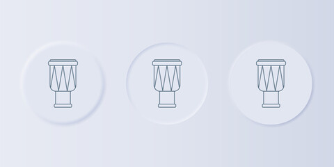 Poster - Grey Drum icon isolated on grey background. Music sign. Musical instrument symbol. Set icons in square buttons. Vector