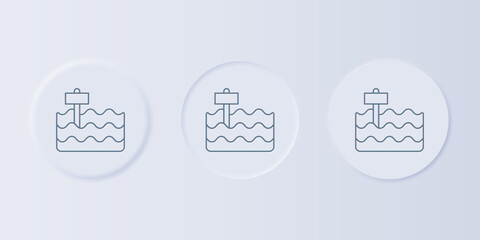 Poster - Grey Garden bed or cultivation bed icon isolated on grey background. Set icons in square buttons. Vector