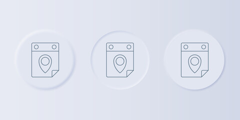 Poster - Grey Travel planning calendar icon isolated on grey background. A planned holiday trip. Set icons in square buttons. Vector