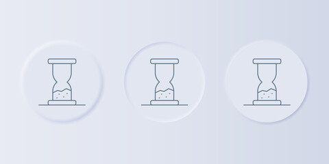 Poster - Grey Old hourglass with flowing sand icon isolated on grey background. Sand clock sign. Business and time management concept. Set icons in square buttons. Vector