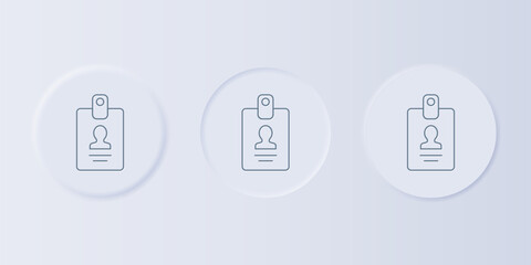 Poster - Grey Identification badge icon isolated on grey background. It can be used for presentation, identity of the company, advertising. Set icons in square buttons. Vector