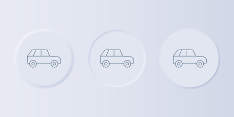 Fototapete - Grey Car icon isolated on grey background. Set icons in square buttons. Vector