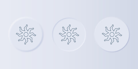 Fototapete - Grey Sun icon isolated on grey background. Set icons in square buttons. Vector