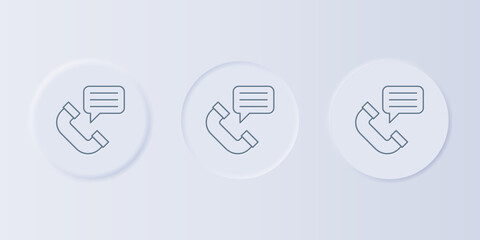 Poster - Grey Telephone conversation icon isolated on grey background. Telephone handset. Phone sign. Call center, communication. Set icons in square buttons. Vector