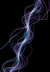 Poster - Glowing Lines and Nodes Abstract - Abstract artwork featuring vibrant, glowing lines and nodes, symbolizing connection, energy, flow, technology, and innovation