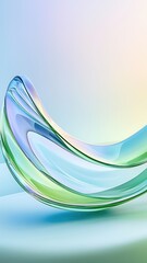 Fototapete - 3d Sleek glass silhouette floating above tranquil background, embodying minimalist design with gradient visual harmony