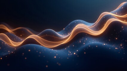 Aufkleber - abstract wavy lines in vibrant colors. The image showcases flowing waves in an ethereal style